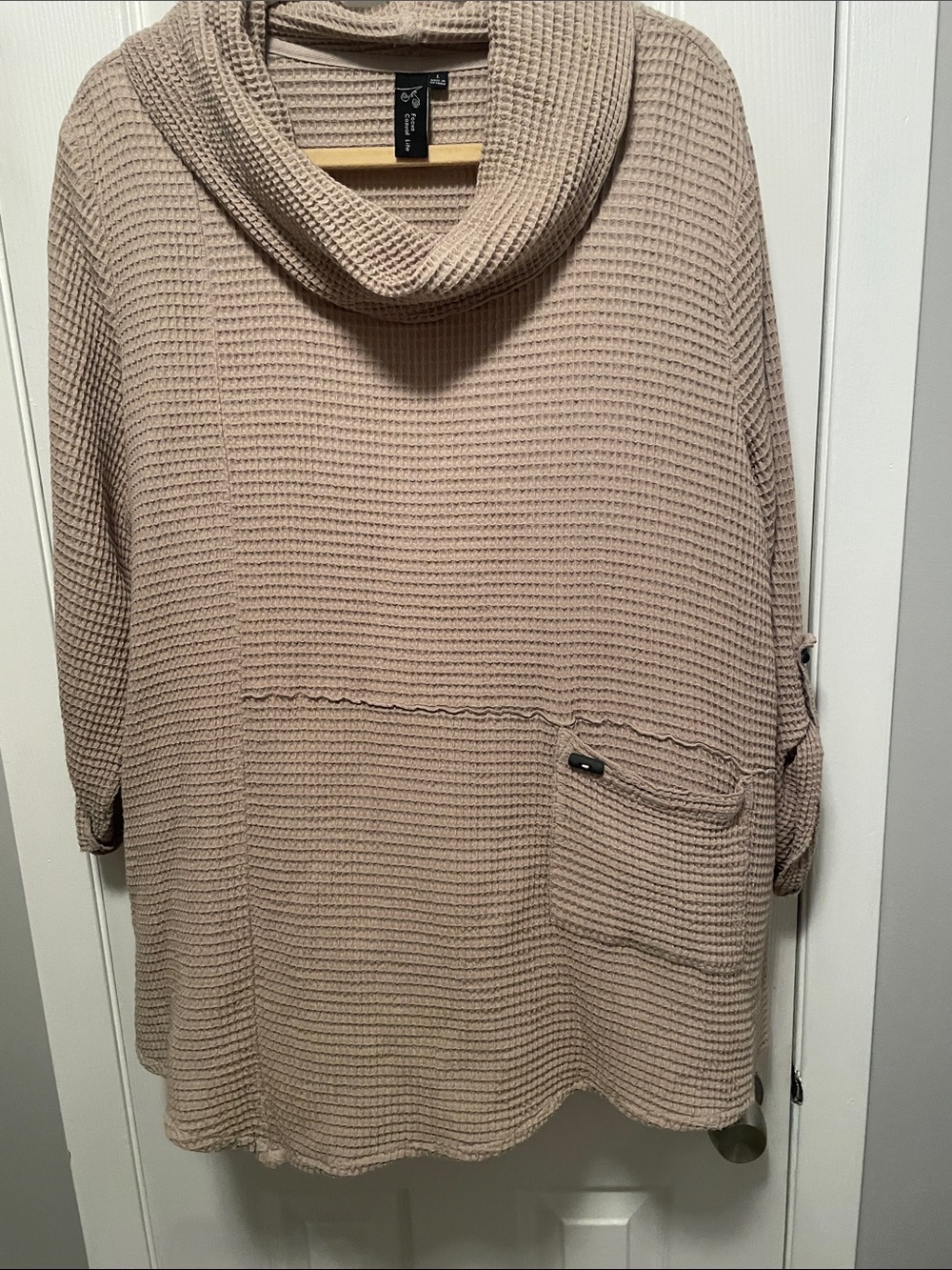Women’s oversize large waffle material top